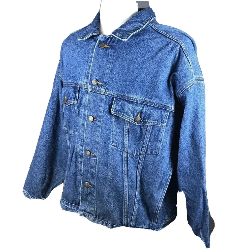 Bullseye‎ Classic Jeanswear Denim Blue Jean Trucker Jacket Size XL Rockabilly